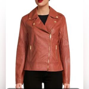 Guess Women's Faux Leather Biker Jacket